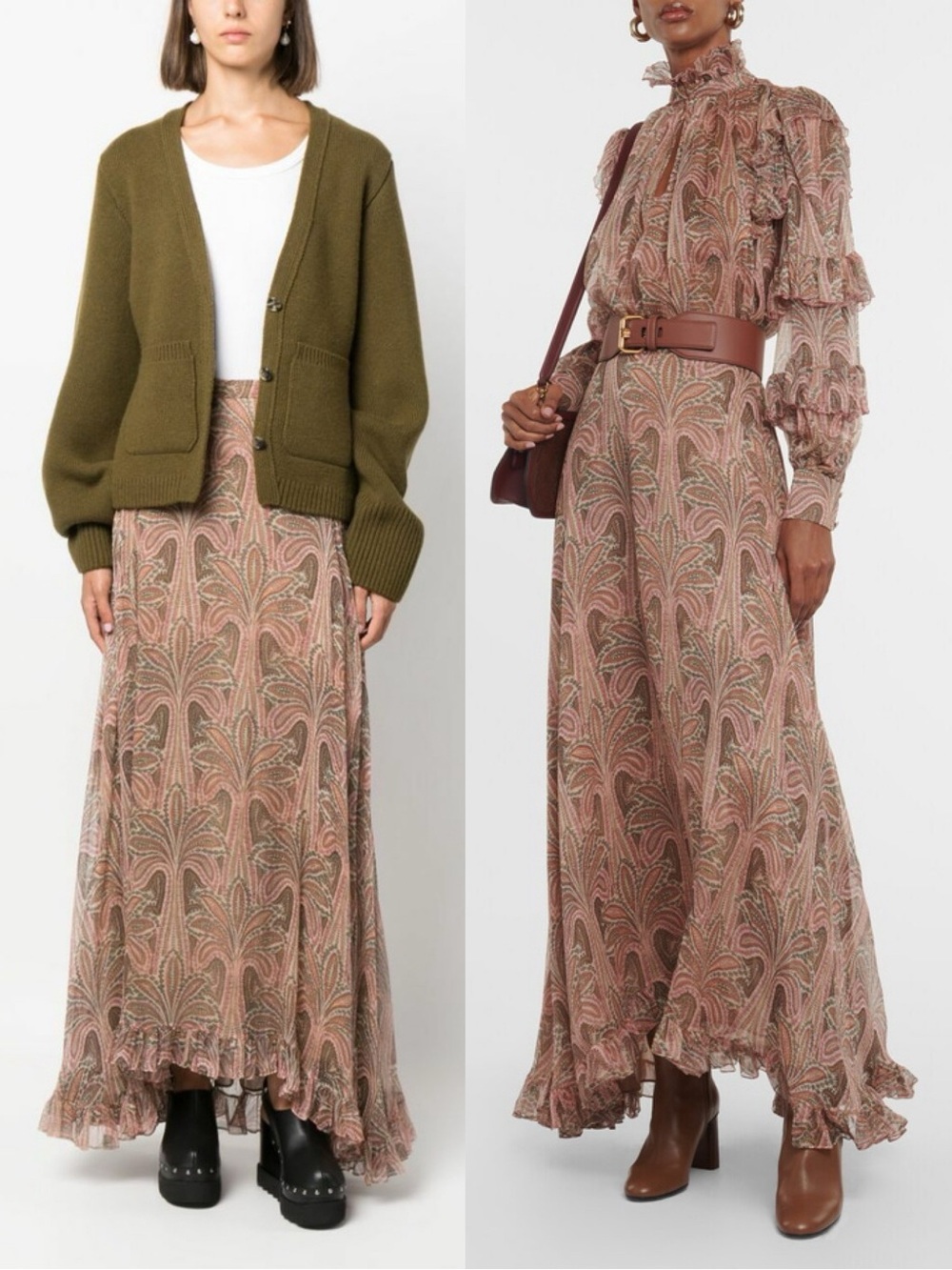 Etro Printed Silk Paisley High-Low Maxi Skirt IT 44 US 8 NWT - Picture 2 of 14